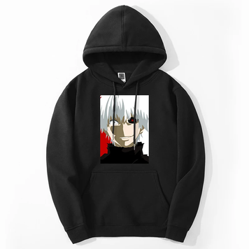 Oversized Hoodie with Tokyo Ghoul anime print Black S