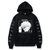 Oversized Hoodie with Jujutsu Kaisen anime print Black S