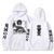 Oversize Hoodie with Demon Slayer Anime Print WHITE S