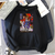 Oversized bluza z nadrukiem anime Evangelion CZARNY S