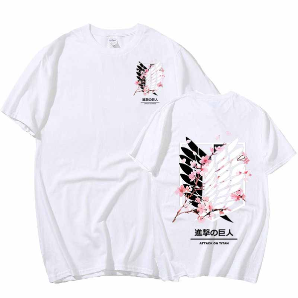 Oversize T-Shirt mit Print Attack on Titan Schwarz S T0011 фото