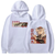 Oversize Hoodie with Demon Slayer Anime Print WHITE S