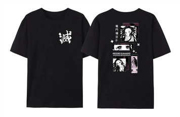 Oversized T-Shirt with Print Demon Slayer Black S