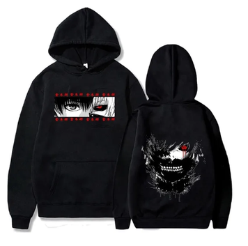 Oversized Hoodie with Tokyo Ghoul anime print Black S