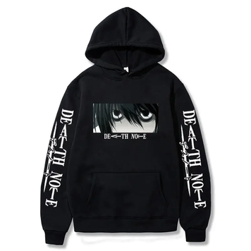 Oversized hoodie with Death Note anime print BLACK S