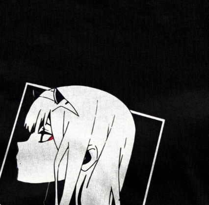 Oversize T-Shirt mit Print Darling in the FranXX Schwarz S T0081 фото