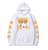 Oversize Hoodie with Demon Slayer Anime Print WHITE S