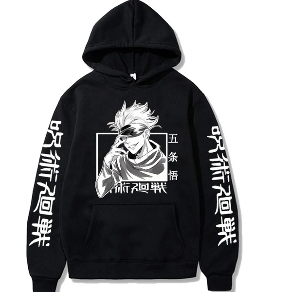 Oversize Hoodie mit Anime-Druck Jujutsu Kaisen SCHWARZ S H0222 фото