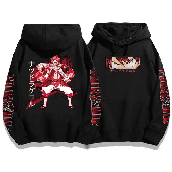 Oversized Hoodie mit Anime-Druck Fairy Tail SCHWARZ S H0155 фото