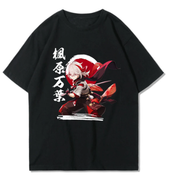 Oversize T-Shirt mit Print Genshin Impact Weiß S T0139 фото