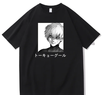 Oversize T-Shirt mit Print Tokyo Ghoul Schwarz S T0279 фото