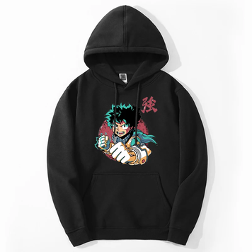 Oversized Hoodie with My Hero Academia anime print Black S