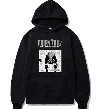 Oversized bluza z nadrukiem anime Fairy Tail CZARNY S