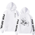 Oversized hoodie with Chainsaw man anime print WHITE S