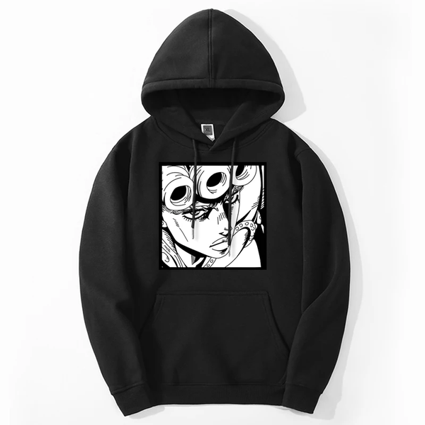 Oversized Hoodie with JoJo's Bizarre Adventure anime print Black S