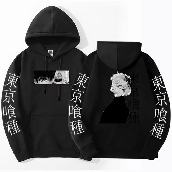 Oversized Hoodie with Tokyo Ghoul anime print Black S