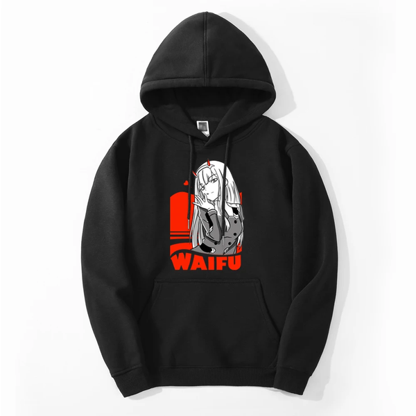 Oversize Hoodie mit Darling in the FranXX Anime Print SCHWARZ S H0099 фото