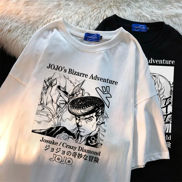 Oversize T-Shirt mit Print JoJo's Bizarre Adventure Schwarz S T0177 фото