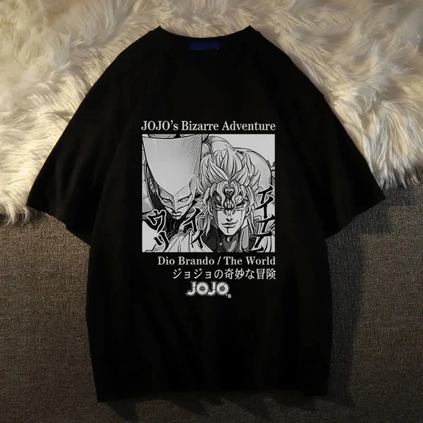 Oversized T-Shirt with Print JoJo's Bizarre Adventure Black S