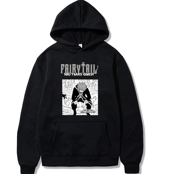 Oversized Hoodie mit Anime-Druck Fairy Tail SCHWARZ S H0151 фото