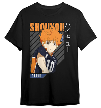 Oversize T-Shirt z nadrukiem Haikyu! Czarny S