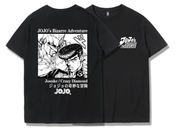 Oversize T-Shirt mit Print JoJo's Bizarre Adventure Schwarz S T0173 фото