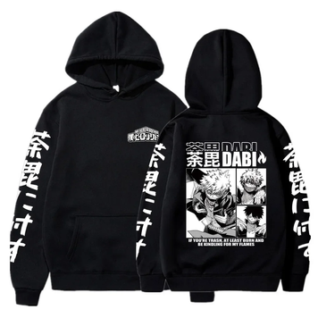 Oversize Hoodie mit Anime-Druck My Hero Academia SCHWARZ S H0239 фото