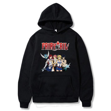 Oversized bluza z nadrukiem anime Fairy Tail CZARNY S