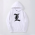 Oversized hoodie with Death Note anime print WHITE S