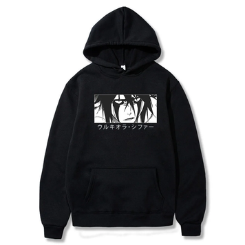 Bleach Oversized Hoodie with Bleach anime print Black S