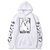 Oversized hoodie with Chainsaw man anime print WHITE S