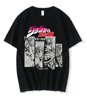 Oversized T-Shirt with Print JoJo's Bizarre Adventure Black S