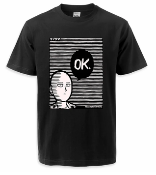 Oversize T-Shirt z nadrukiem Onepunchman Czarny S