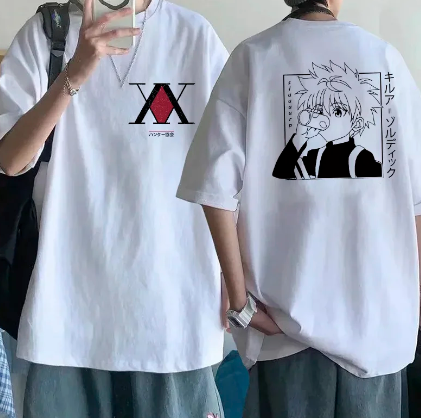 Oversize T-Shirt z nadrukiem Hunter x Hunter Biały S