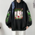 Oversized Hoodie with One Piece anime print Black S