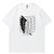 Oversize T-Shirt mit Print Attack on Titan Weiß S T0012 фото