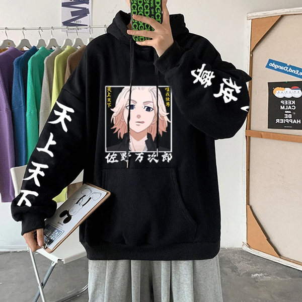 Oversize Hoodie mit Anime-Druck Tokyo Revengers SCHWARZ S H0326 фото