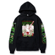 Oversized Hoodie with One Piece anime print Black S