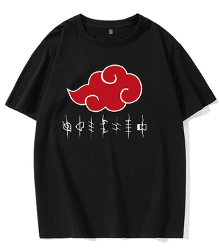 Oversize T-Shirt mit Print Naruto Schwarz S T0236 фото