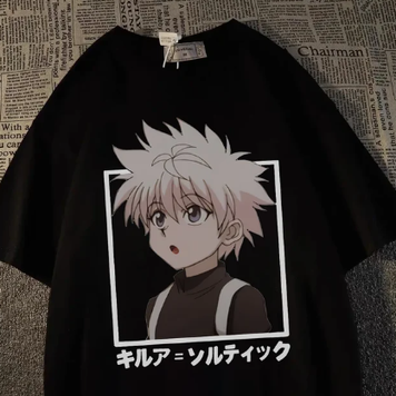 Oversized T-Shirt with Print Hunter x Hunter Black S