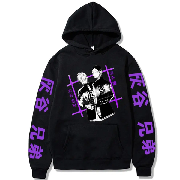 Oversized Hoodie with Tokyo Revengers anime print Black S