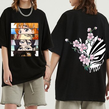 Oversized T-Shirt with Print Bleach Black S