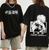 Oversized T-Shirt with Print jujutsu kaisen Black S