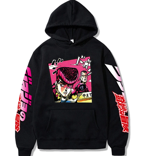 Oversize Hoodie mit Anime-Druck JoJo's Bizarre Adventure SCHWARZ S H0199 фото