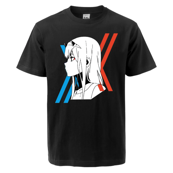 Oversize T-Shirt z nadrukiem Darling in the FranXX Czarny S