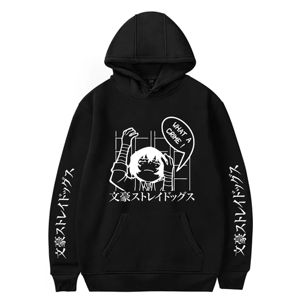 Oversized hoodie with Bungo Stray Dogs anime print BLACK S