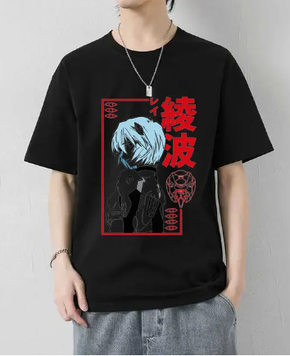 Oversized T-Shirt with Print Evangelion White S