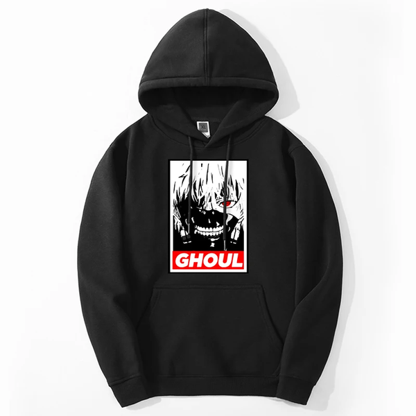 Oversized Hoodie with Tokyo Ghoul anime print Black S