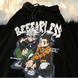 Oversized Hoodie with Hunter x Hunter anime print Black S