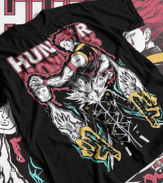 Oversize T-Shirt z nadrukiem Hunter x Hunter Czarny S